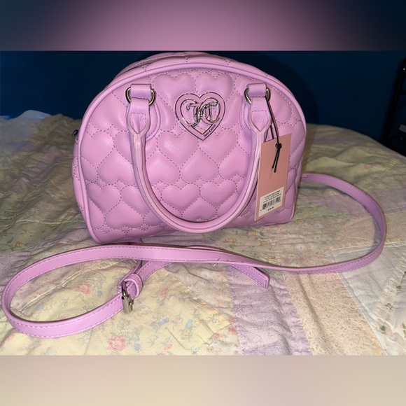 Juicy Couture Orchid Quilt Flawless Dome Satchel w/ Heart Pattern - Picture 1 of 6